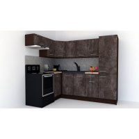Bucatarie de Colt GENA NEW 4 ST. 160-230, Fara Corp de Cuptor, Wenge / Decor 4299